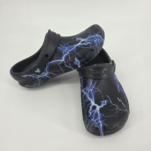 CROCS Other - Crocs Classic Clog Lightning Black Blue Men's 6 Womens 8 Shoes Casual Comfort